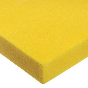 Cross Linked Polyethylene Foam Sheet, Yellow, 4 lbs/cu. ft., 1 in Thick x 24 in Wide x 48 in Long