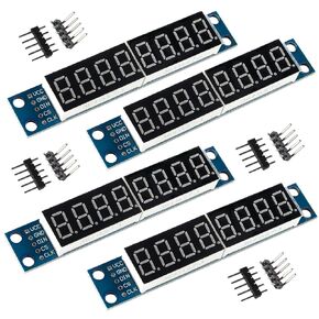 4Pcs MAX7219 8 Bit Digital Segment LED Display Tube 7-Segment Display Module for Arduino MCU/51/AVR/STM32/Raspberry Pi 4 Model B