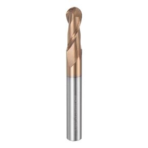 HARFINGTON Ball Nose End Mill 2 Flute 3/8" Diameter 3/8" Shank Tungsten Carbide Spiral CNC Router Bits 1" Cutting Length Single End Ball Cutting Tool for Carving Engraving Grinding