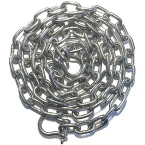 US Stainless Stainless Steel 316 Anchor Chain 3/16" or 5mm by 10' Long Shackles