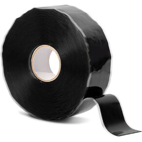 شريط سيليكون ذاتي الدمج، شريط مقاوم للماء للتسربات، شريط سيليكون للسباكة شريط عازل كهربائي لتسرب خرطوم عالي التحمل، عازل لف الكابل، غلاف المقبض، 20 × 20 مل × 1 بوصة in Kuwait