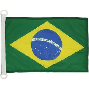 Brazil NAUTICAL Flag 18'' x 12'' - Brazilian flags 30 x 45 cm - Banner 12x18 in for boat - AZ FLAG