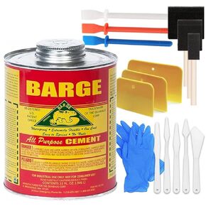 Barge Cement All Purpose (1 Qt) with Pixiss Accessory Kit - Cement Glue for Shoes, Boots, Soles, Leather, Rubber, Cosplay - Foam Sponge Brushes, Spreader Tools, Glue Applicators, and Plastic Squeegees