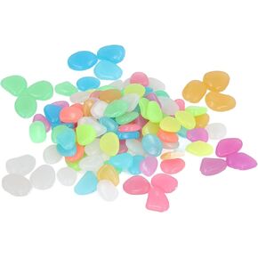 Smooth Luminous Stone Glow Rocks Glow in The Dark Rocks Outdoor Decorations Stones Small Luminous Pebbles for Fish Tank Aquarium Bonsai Yard Decor(Color) (200)