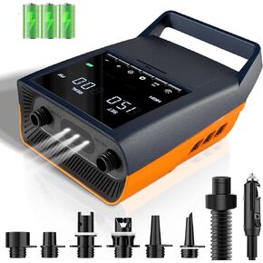 20PSI High Pressure Paddle Board Pump, 30% Faster SUP Pump with Dual Stage Inflation and Deflation, 13500mAh Rechargeable Electric Pump with 12V DC/Type-C for Paddle Board, Kayaks, Inflatable Boats