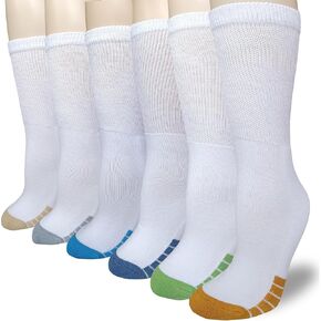 SYOLLAVE Women Diabetic Socks Extra Width Non Binding Crew Socks, Bariatric Socks for Sensitive Swollen Feet 6 Pairs