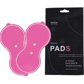 Levina Replacement Magnetic Pink Electrode Pads, 1 Set with 2 Electrode Pads- Premium Quality Hydrogel, High Biocompatible with 30+ Uses