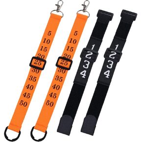 2pcs Football Referee Chain Clip & 2pcs Wristbands, Premium Polyester Webbing Football Referee Gear Football Field Line Markers for Football Referee Sporting Supplies