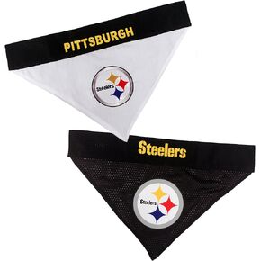 Pets First NFL PITTSBURGH STEELERS REVERSIBLE BANDANA Size XX-Large for Dogs & Cats. 2 Sided Sports Bandana, Premium Embroidery Team Logo, Many NFL Teams Available