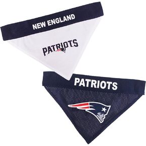 Pets First NFL New England Patriots Reversible Bandana Size XX-Large for Dogs & Cats. 2 Sided Sports Bandana, Premium Embroidery Team Logo, Many NFL Teams Available