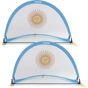 Porayhut Quick Open Soccer Net Pop up Goal for Kid Set of 2 Portable 210D Oxford Extra Stakes Target Soccer Goal for Fun in Backyard