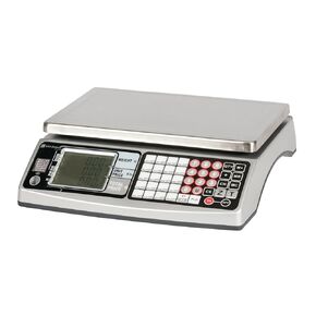 San Jamar SCDG30LFT Stainless Steel Digital Rechargeable Price Computing Scale, 40 Memories, 30 lb Capacity