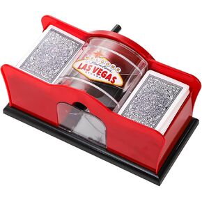 Frcctre Manual Card Shuffler 2 Deck with Hand Crank, Card Shuffler for Blackjack, UNO, Poker, Playing Card Dealer Machine Manual Card Mixer Casino Card Shufflers for Home Card Game Party Club Game