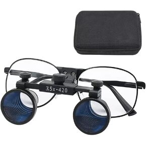 Dental Medical Binocular Loupes Glasses Magnifier Surgical Optical Glass Ultra-Lightweight Metal Eyeglasses (3.5X-420MM)
