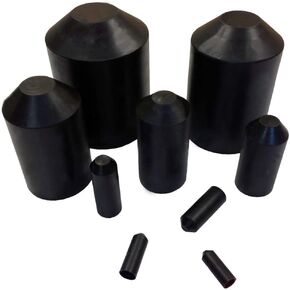 2" Heat Shrink End Cap - 10 Pieces - Black
