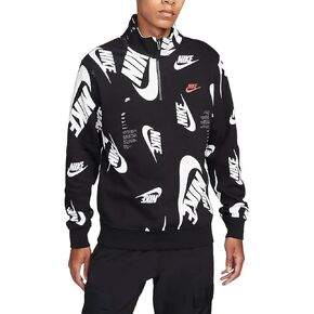 Nike Club Fleece Men's 1/4-Zip Top Shirt (as1, alpha, l, regular, regular, Standard, Black/Light Crimson)