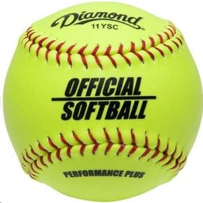 Diamond Official Fastpitch 11YSC 11"" Softballs 12 Ball Pack, Yellow