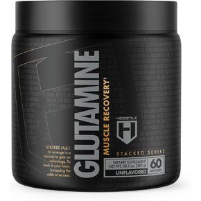HOSSTILE Glutamine, Fermented L Glutamine Powder for Men & Women, Enhance Muscle Recovery, Support Protein Synthesis, Post Workout Recovery Drink, Unflavored, 60 Servings