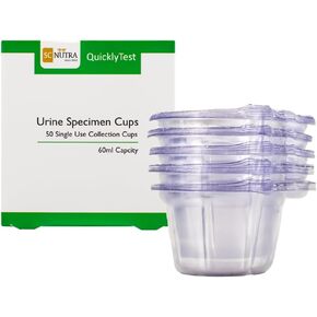 Quickly Test Urine Specimen Collection Cups | 60ml Capcity | Pregnacy, UTI, Cystitis Testing
