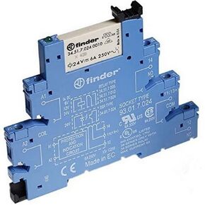 Finder Relay, 6A, 24VDC, Screw Term, Spdt, Automatic, Silver Nickel by Finder