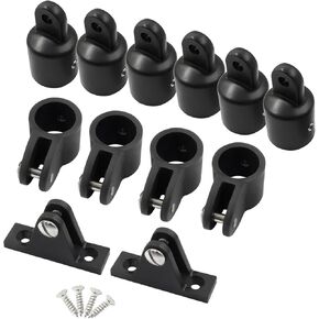 Bimini Top Fitting Hardware Set Fit 7/8", 4 Pcs Bimini Top Jaw Slide, 2 Pcs Deck Hinge, 6 Pcs Cap Eye End (Pack of 12)