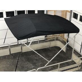 Replacement Bimini Top Canvas with Boot, Black 8' Long x 8.5' Wide, 16oz, 4 Bow, Fits 97-103" Wide, Zippered Sleeves