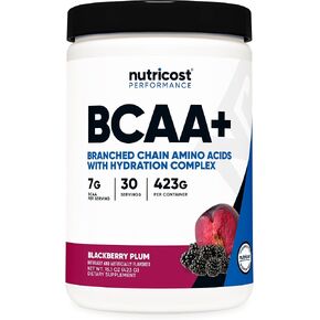 Nutricost BCAA + Hydration Powder (BlackBerry Plum) 30 Servings - Branched Chain Amino Acids with Hydration Complex - Gluten-Free, Non-GMO