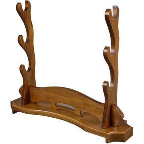 3 Layer Beech Wood Made Assembly Base Samurai Sword Katana Wakizashi Tanto Stand Holder Display
