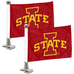 FANMATS 61906 Iowa State Cyclones Ambassador Car Flags - 2 Pack Mini Auto Flags, 4in X 6in, Perfect for Hood or Trunk