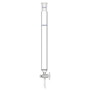 Glass Chromatography Column, Borosilicate Glass 24/40 Standard Joint Chromatography Column with Fritted Disc and PTFE Stopcock, 300mm Effective Length 30 mm Column O.D.