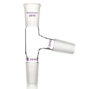 75 Degree Bent Distillation Adapter, Borosilicate Glass Distillation Glass Laboratory Adapter with 24/40 Inner Joint