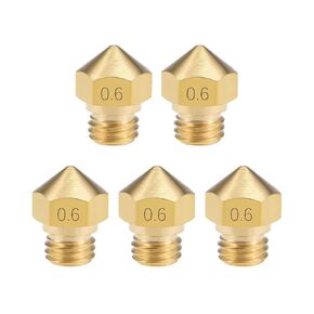 uxcell 0.6mm 3D Printer Nozzle Head M7 Thread Replacement Brass 5pcs