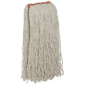 Rubbermaid Commercial FGF51800WH00 Premium 8-Ply Cut-End Blend Mop, 24-ounce, 1-inch Orange Headband, White