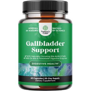 Ox Bile Salts for Gallbladder Support - Purified Bile Salts Supplement with Pancreatin Digestive Enzymes Ox Bile & Betaine HCL - Ox Bile Supplements for No Gallbladder & Digestive Health - 1 Month