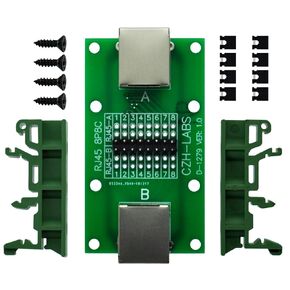 RJ45 8P8C Diagnostic Test Breakout Module Board with DIN Rail Mount Bracket