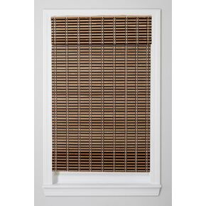 TJ Global Cordless Bamboo Window Blind Sun Shade, Light Filtering Roman Shades - Dark Brown (W24 X L64)