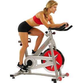 دراجة ثابتة من Sunny Health & Fitness Pro لركوب الدراجات، عجلة حذافة بوزن 40 رطل ومقعد قابل للتعديل في 4 اتجاهات للتمرين المنزلي وتمارين الدورة الداخلية/تمارين القلب، وصلة بلوتوث معززة لتطبيق SunnyFit اختياري وحصري