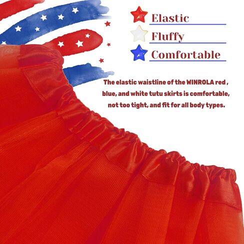 Red White Blue Tutu for Women Teens Girls American Star Tutu Adult 4th of July USA Patriotic Spirit Week Tutu in Kuwait