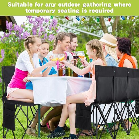 Wenqik 4 Pack Soccer Bench 4 Seats Team Bench Seat Foldable Sideline Bench Portable Folding Bench Sport Bench Seating with Backseat and Carry Bag for Soccer Football Sidelines Camping Events in Saudi Arabia