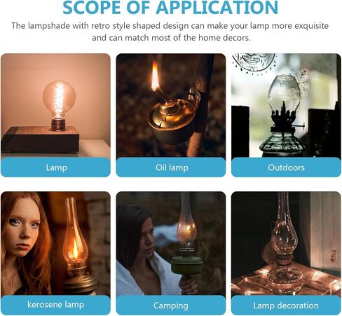 Unomor Kerosene Lampshade Glass Light Shade Lamp Oil Clear Glass Chimney Camping Kerosene Lamp Cover Kerosene in Saudi Arabia