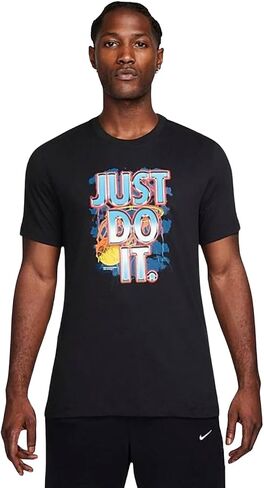 تيشيرت كرة السلة Dri-Fit JDI Graphic للرجال من Nike (الولايات المتحدة، ألفا، كبير، عادي، عادي، أسود) in Saudi Arabia