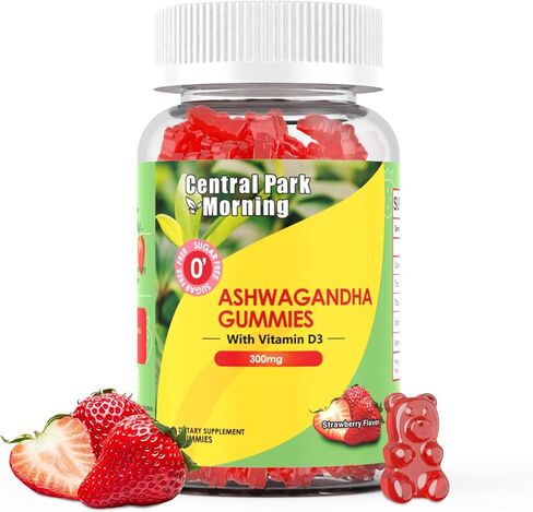 علكات الأشواغاندا 300 ملغ مع فيتامين د3 للنساء والرجال، مكمل الأشواغاندا لدعم المناعة، 60 علكة خالية من السكر in Kuwait