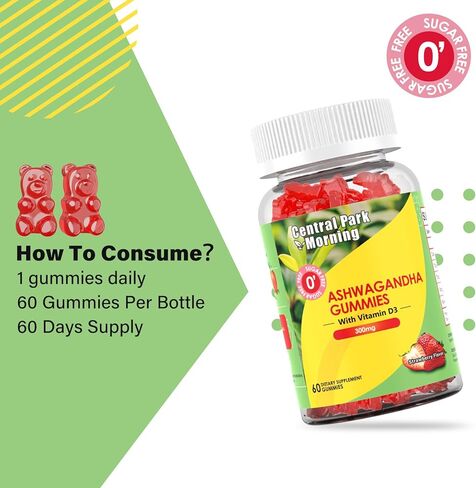 علكات الأشواغاندا 300 ملغ مع فيتامين د3 للنساء والرجال، مكمل الأشواغاندا لدعم المناعة، 60 علكة خالية من السكر in Kuwait