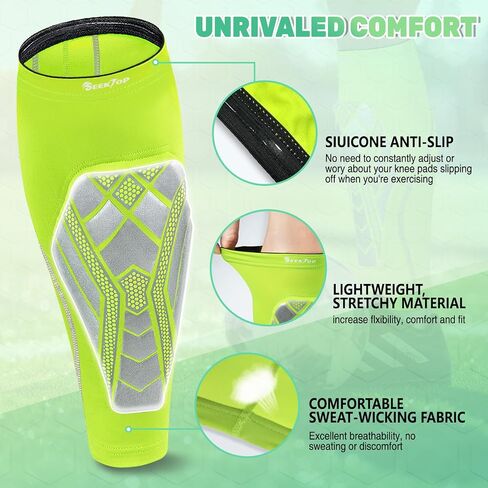 Seektop Soccer Shin Guards Shin Pads for Kids Youth Age 5, 6-8, 8-10, 10-12 and Above 12 Boys/Girls, Toddler, Adults Men Womens Soccer Compression Sleeve in Saudi Arabia