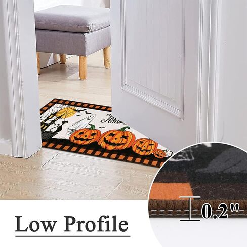Pauwer Halloween Decorations Runner Rug 2x6, Fall Decor Pumpkin Non Slip Hallway Runner, Farmhouse Washable Kitchen Rugs Runner, Throw Area Rugs Carpet Runner for Hallway Entryway Halloween Door Mat in Saudi Arabia