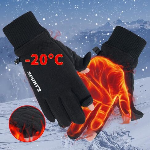 Winter gloves windproof for men and women - warm gloves for cold weather, touch screen fingers, driving bicycles for running in Saudi Arabia