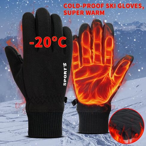 Winter gloves windproof for men and women - warm gloves for cold weather, touch screen fingers, driving bicycles for running in Saudi Arabia