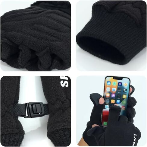 Winter gloves windproof for men and women - warm gloves for cold weather, touch screen fingers, driving bicycles for running in Saudi Arabia