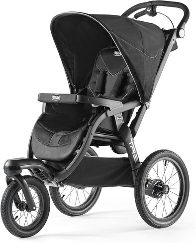 عربة الركض Chicco TRE®، عربة الأطفال لجميع التضاريس، متوافقة مع مقاعد سيارة الأطفال الرضع من Chicco (غير متضمنة)، معدات سفر الأطفال | جالاكسي/أسود in Kuwait