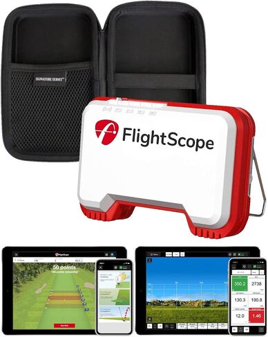FlightScope Mevo Portable Golf Launch Monitor and Rangefinder with Signature Power Bundle | Real Time Swing Data, Carry Distance, Spin Rate, Club & Ball Speed, Vertical Launch, Smash Factor, and More! in Saudi Arabia